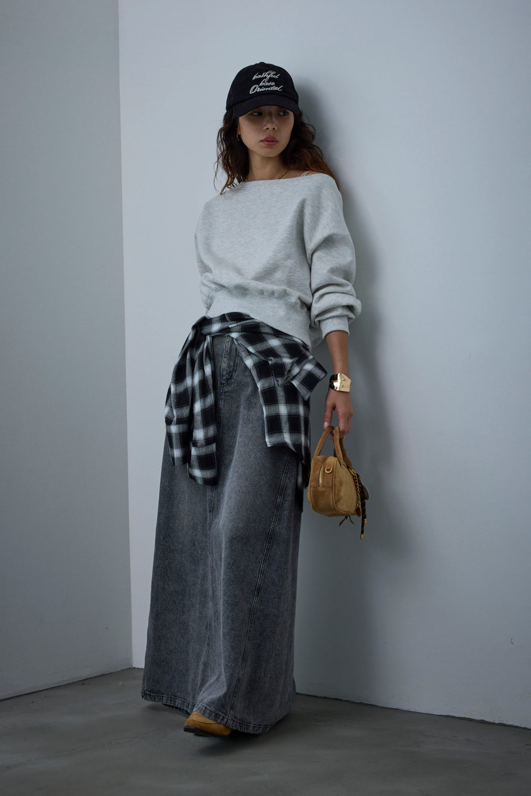 [予約/SET]裏起毛オフショルスウェット+オーセンティックデニムSK(2set)