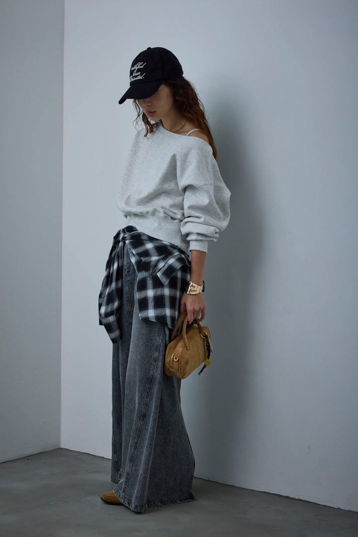 [予約/SET]裏起毛オフショルスウェット+オーセンティックデニムSK(2set)