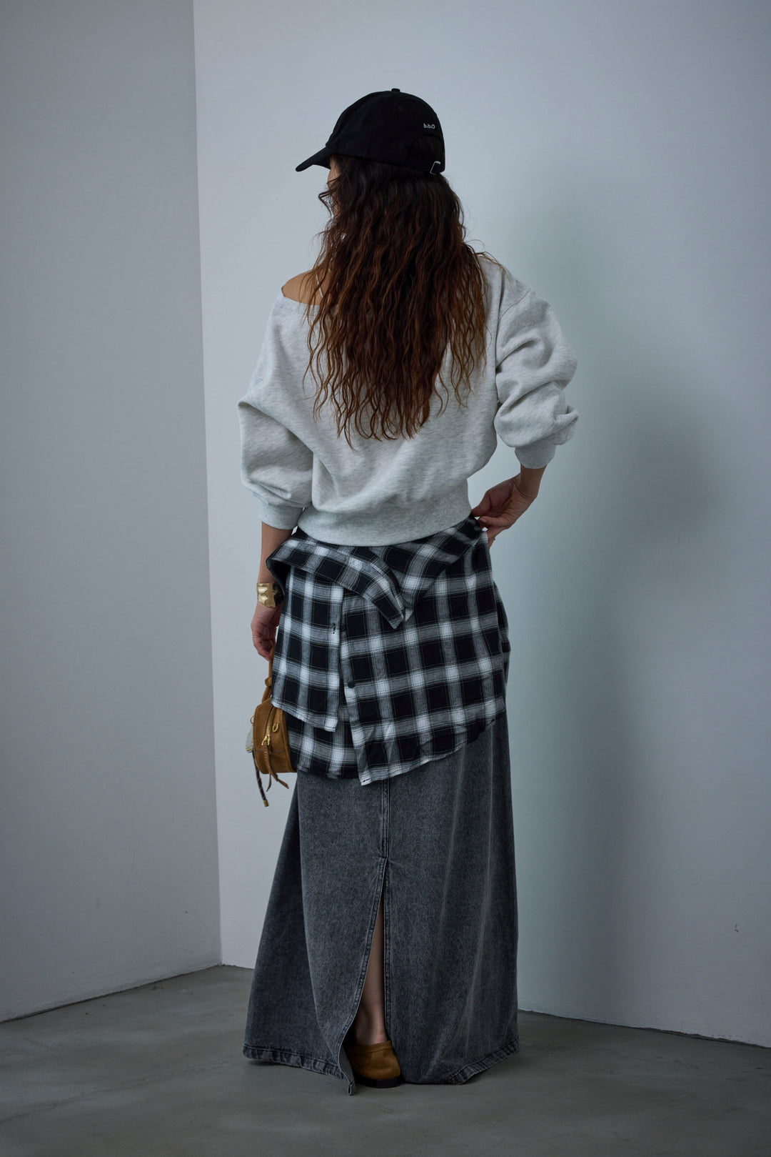 [予約/SET]裏起毛オフショルスウェット+オーセンティックデニムSK(2set)