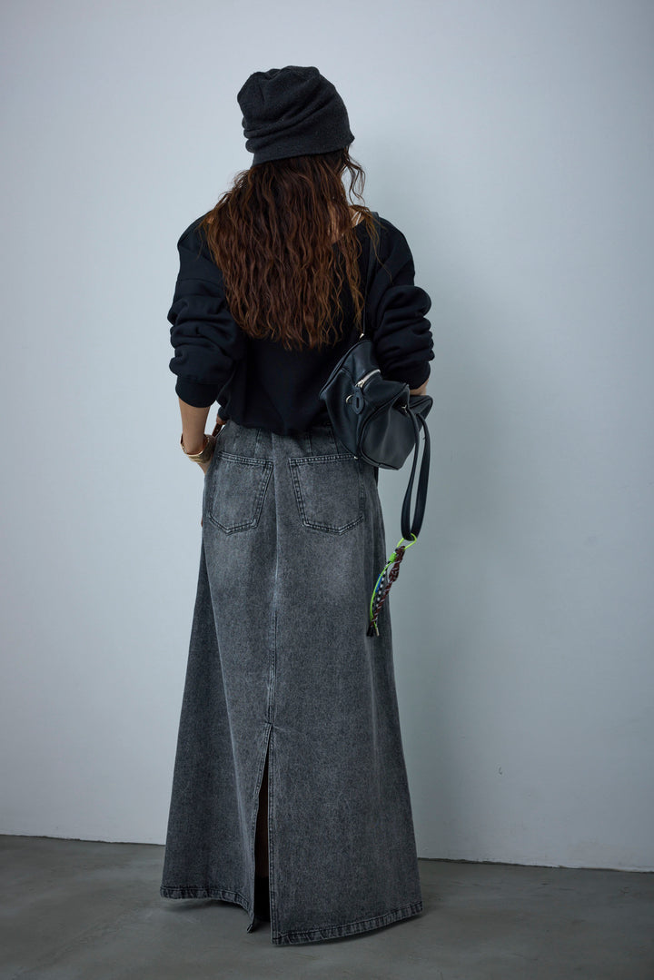 [予約/SET]裏起毛オフショルスウェット+オーセンティックデニムSK(2set)