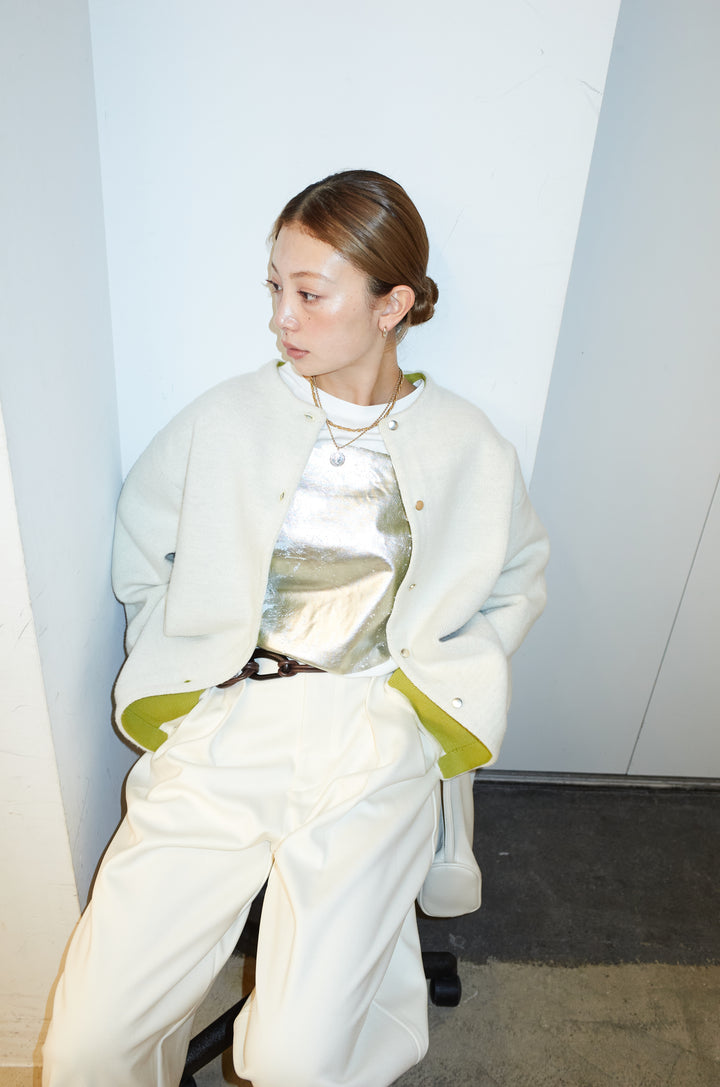 [予約]ダブルフェイス配色ニットコート