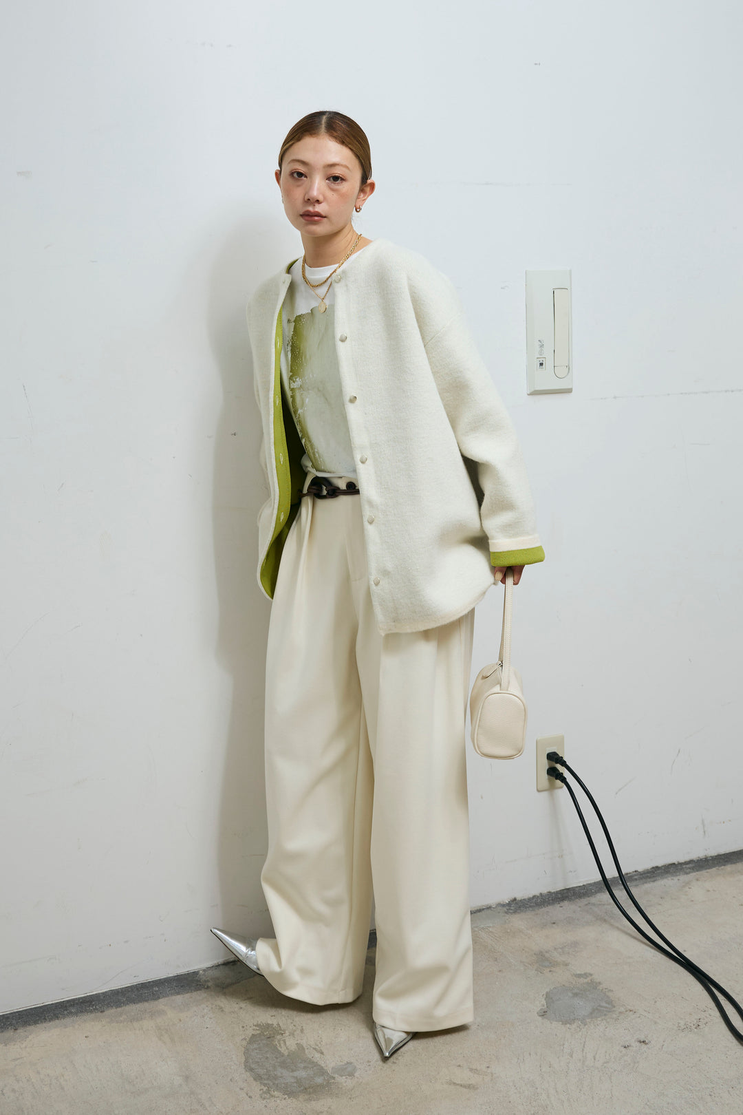 [予約]ダブルフェイス配色ニットコート