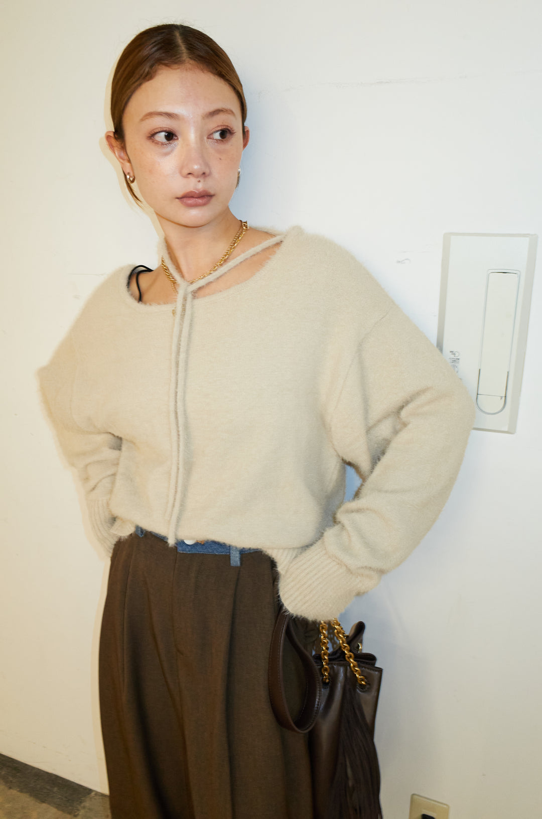 [予約]ループ付きミニフェザーニット