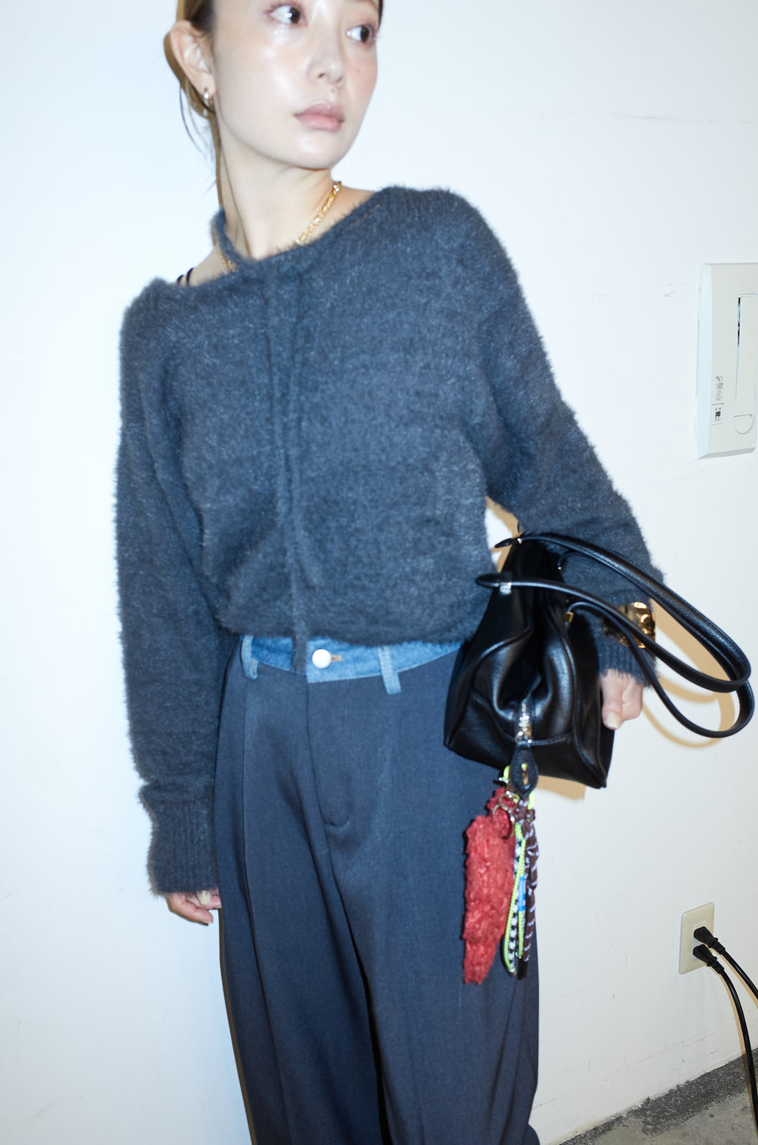 [予約]ループ付きミニフェザーニット