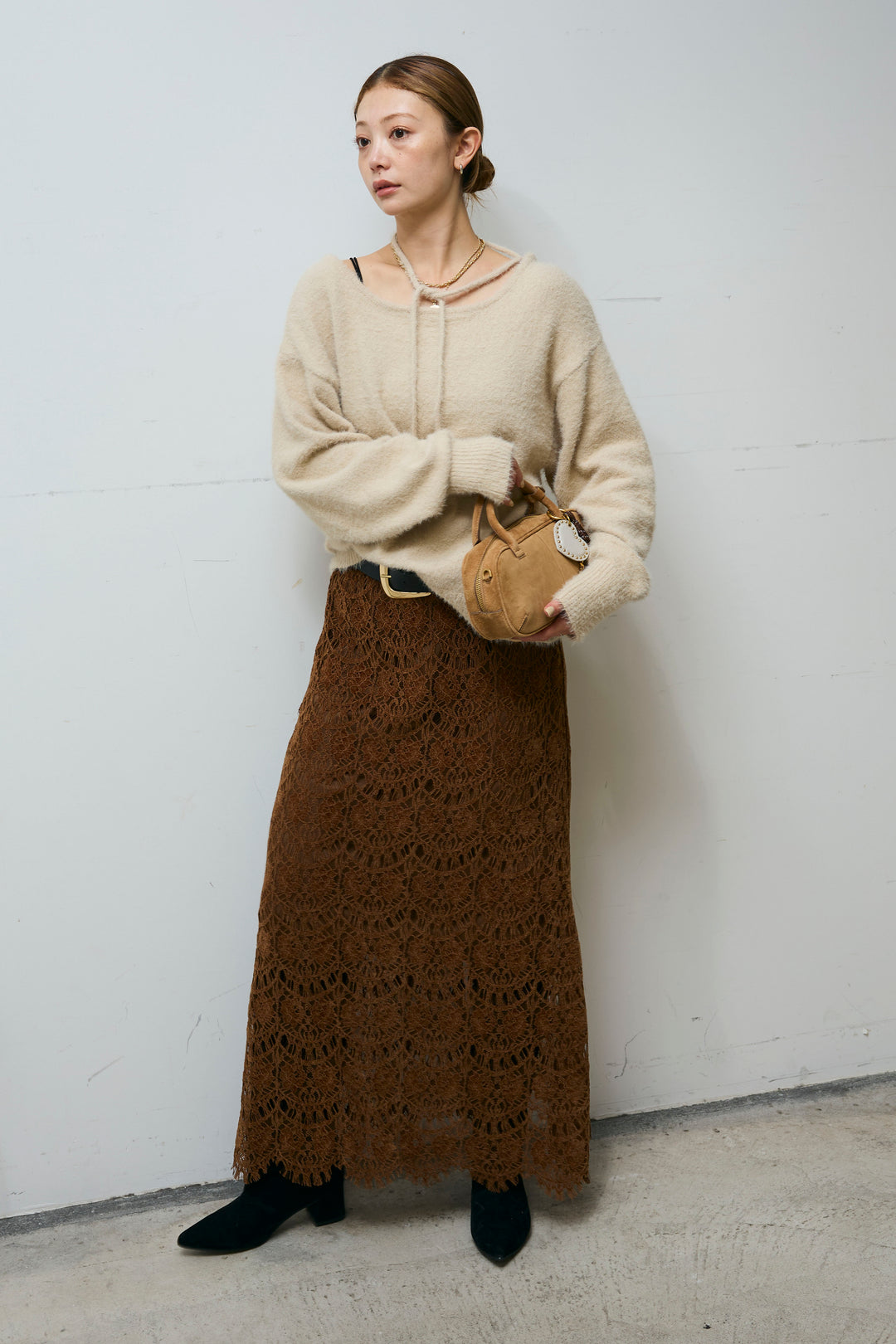 [予約]レース刺繍ロングスカート