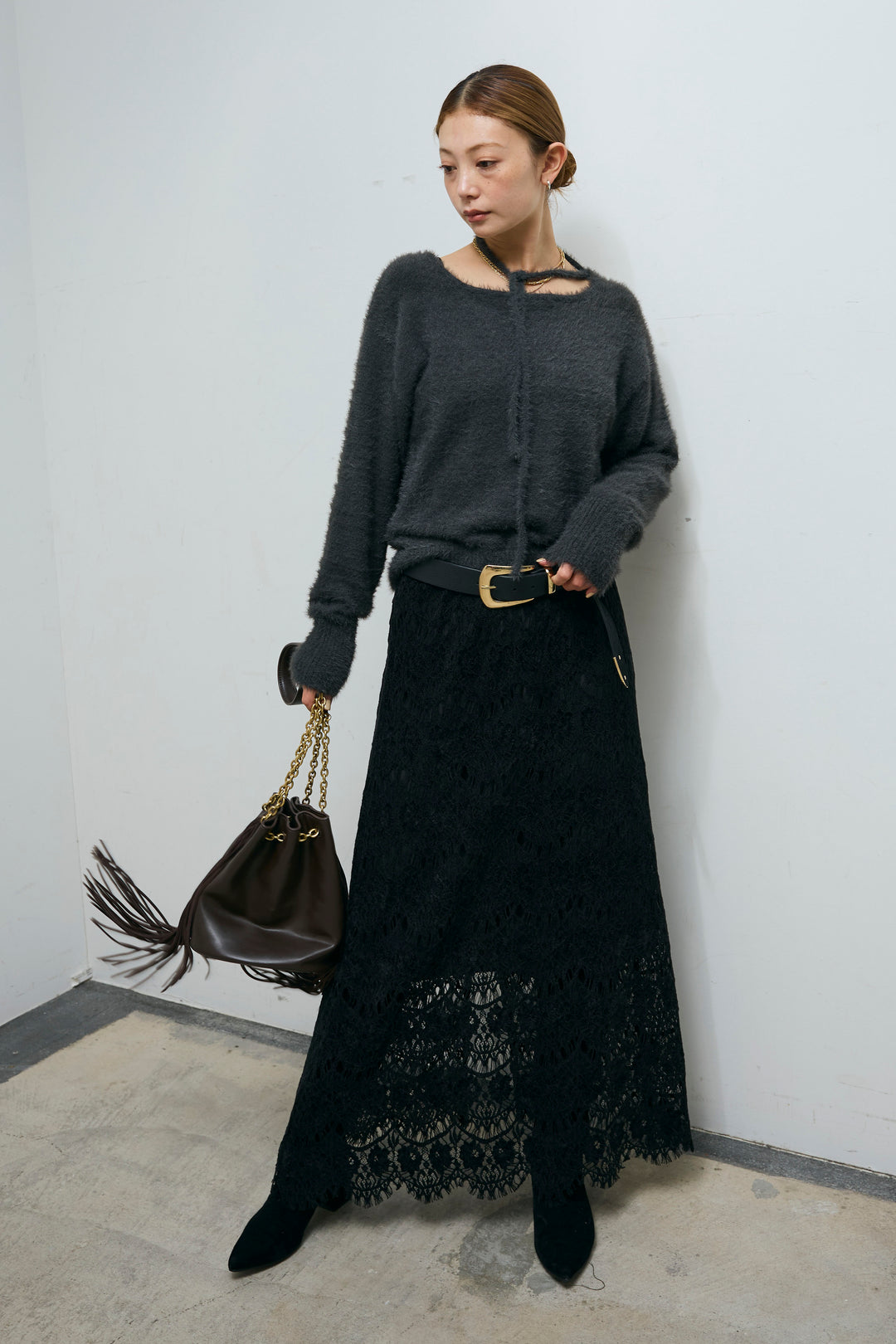 [予約]レース刺繍ロングスカート