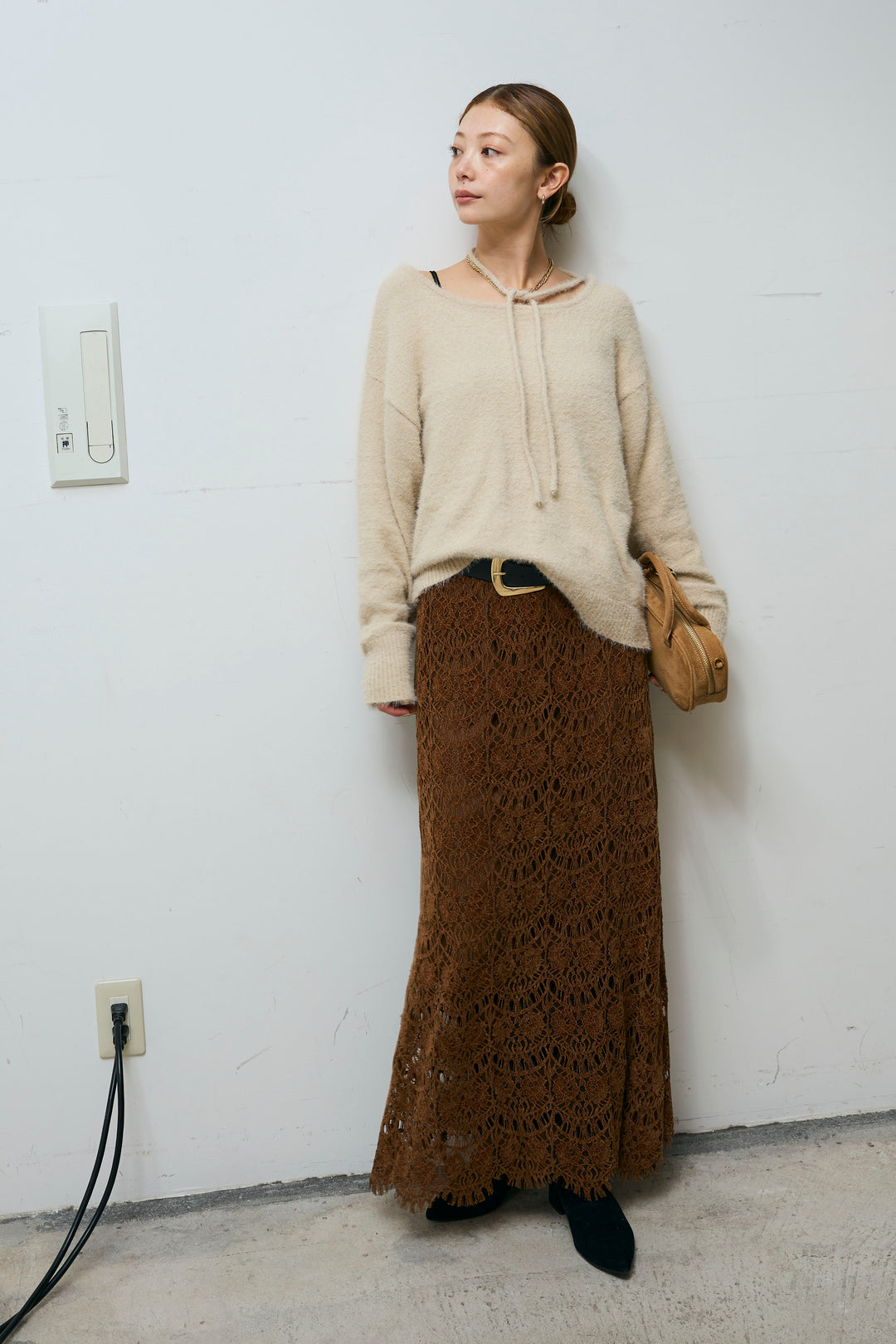 [予約]ループ付きミニフェザーニット