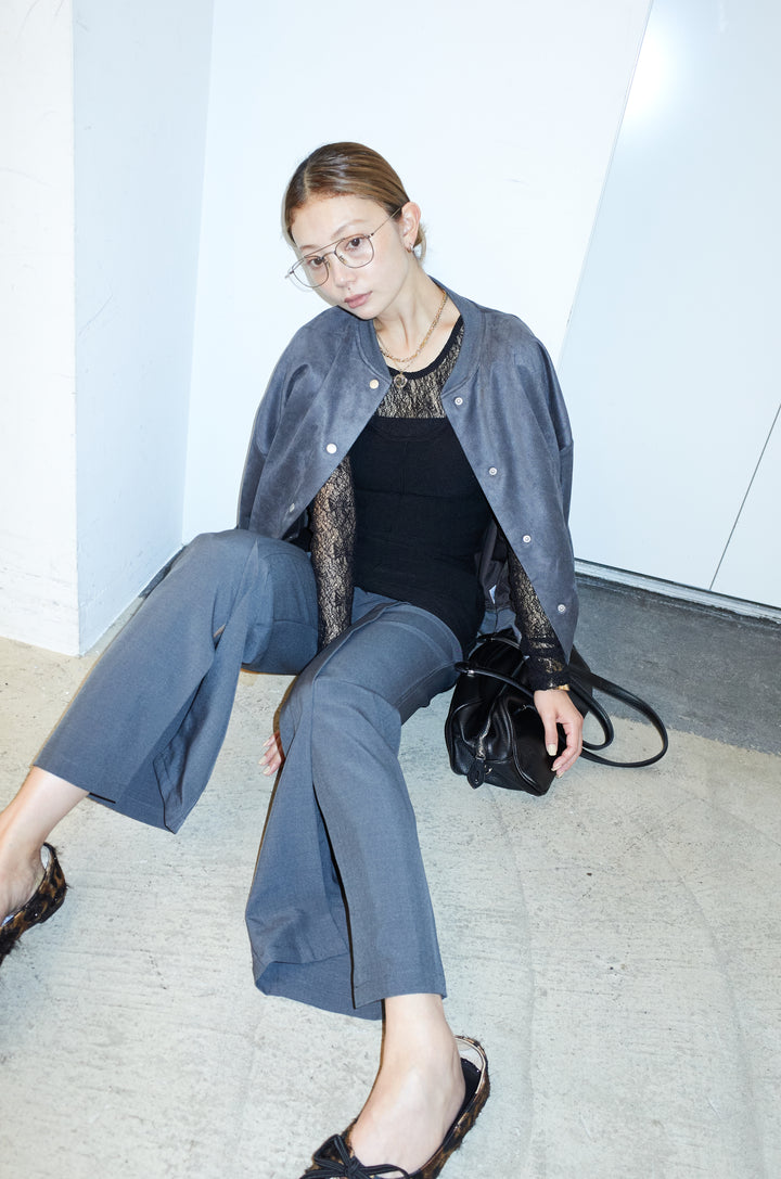 [予約/SET]スウェードタッチスタジャン+マルチウェイニットタンク+センタースリットパンツ(3set)