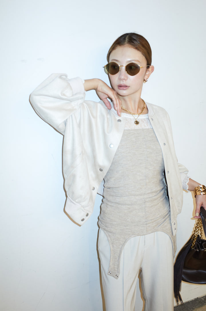 [予約/SET]スウェードタッチスタジャン+マルチウェイニットタンク+センタースリットパンツ(3set)