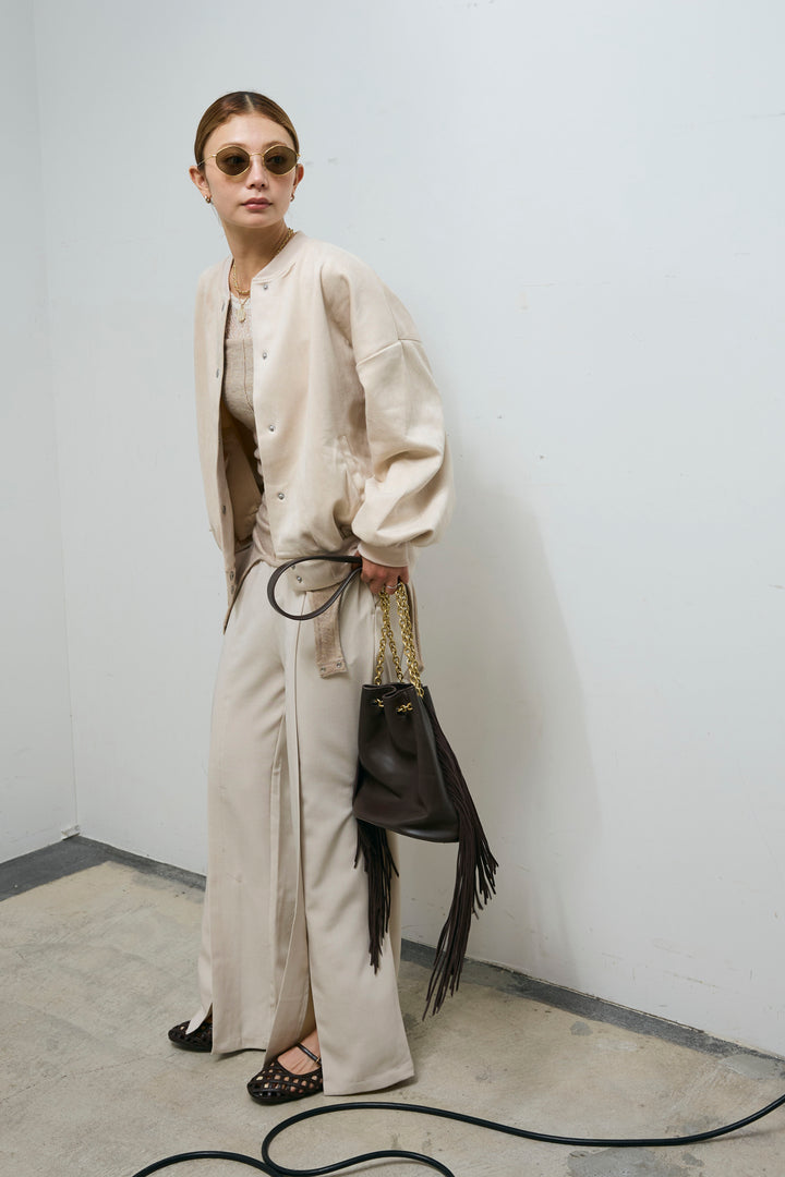 [予約/SET]スウェードタッチスタジャン+マルチウェイニットタンク+センタースリットパンツ(3set)