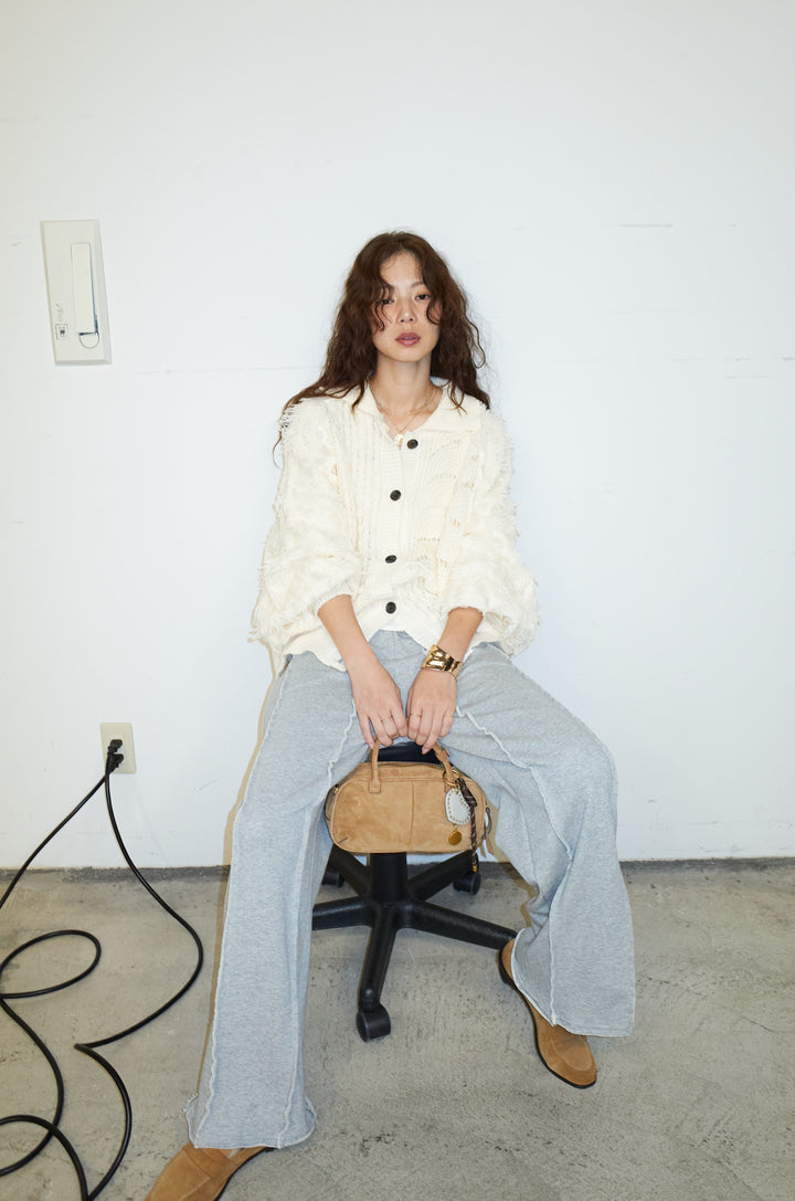 [予約/SET]フリンジカウチンカーディガン+ストレート裏毛パンツ(2set)