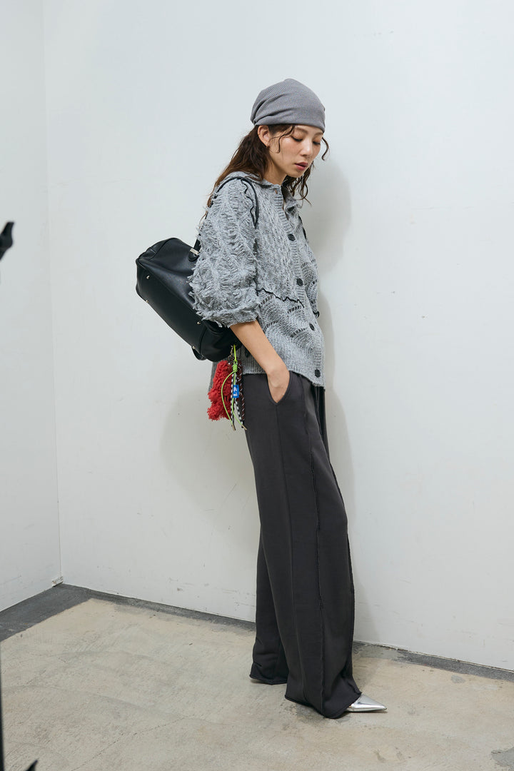 [予約/SET]フリンジカウチンカーディガン+ストレート裏毛パンツ(2set)