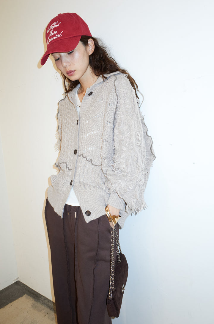 [予約/SET]フリンジカウチンカーディガン+ストレート裏毛パンツ(2set)