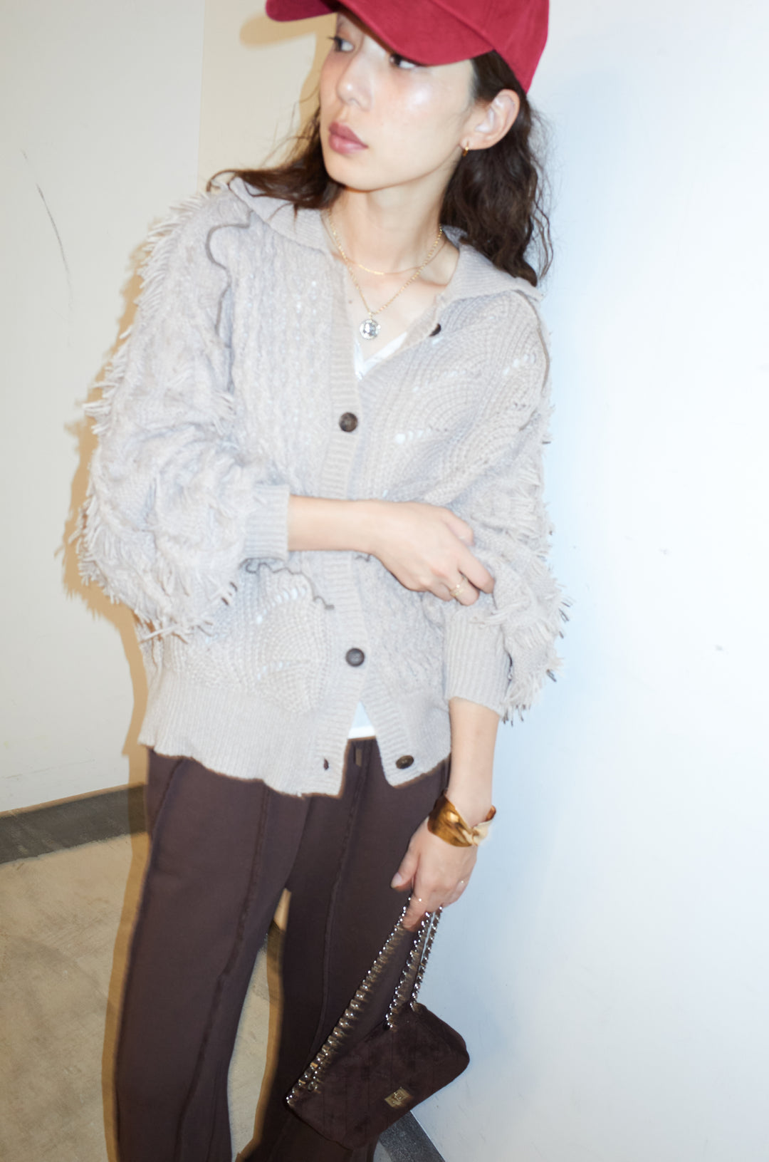 [予約/SET]フリンジカウチンカーディガン+ストレート裏毛パンツ(2set)