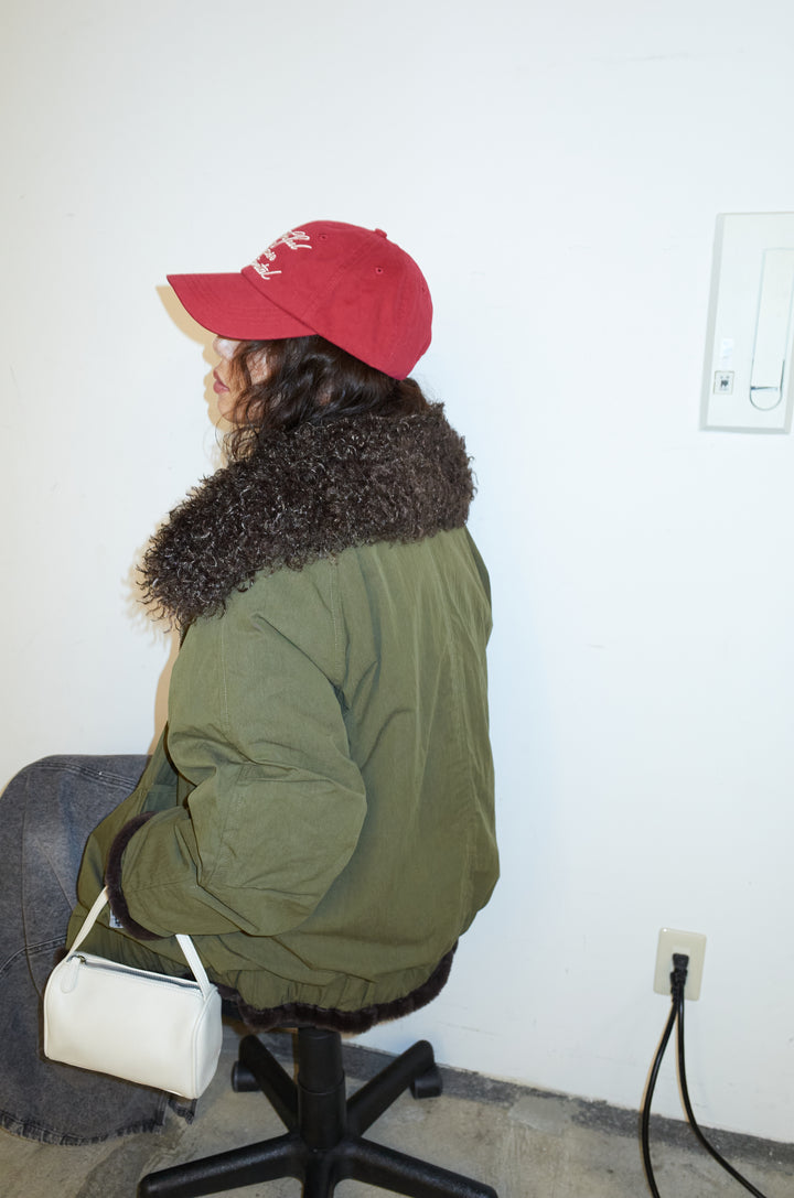 [予約/SET]ボア襟ジップブルゾン+オーバーサイズデニムシャツ+箔プリントロンT+オーセンティックデニムSK(4set)