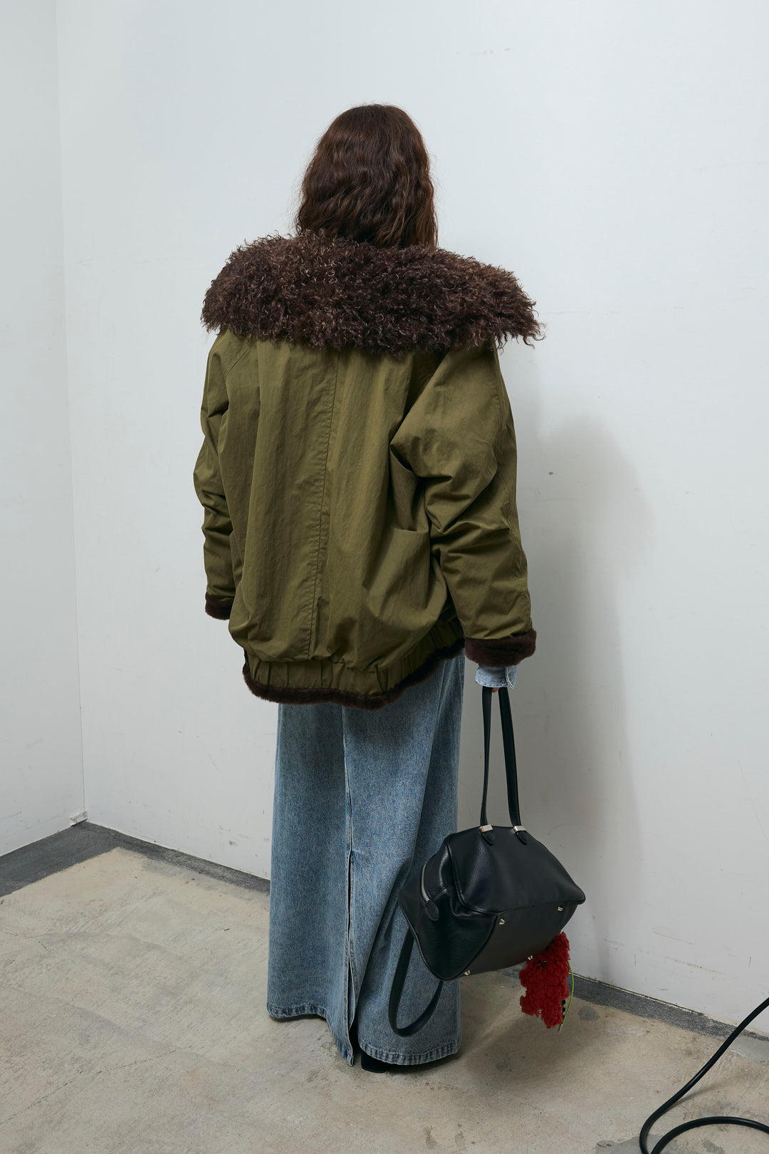 [予約/SET]ボア襟ジップブルゾン+オーバーサイズデニムシャツ+箔プリントロンT+オーセンティックデニムSK(4set)