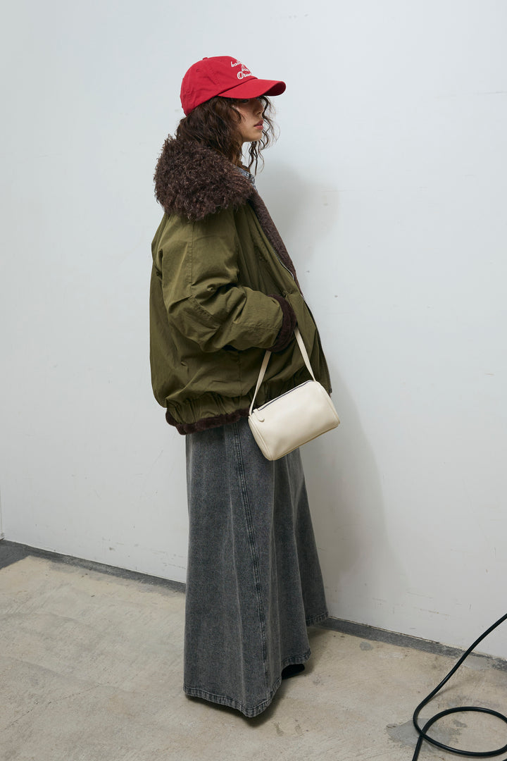 [予約/SET]ボア襟ジップブルゾン+オーセンティックデニムSK(2set)