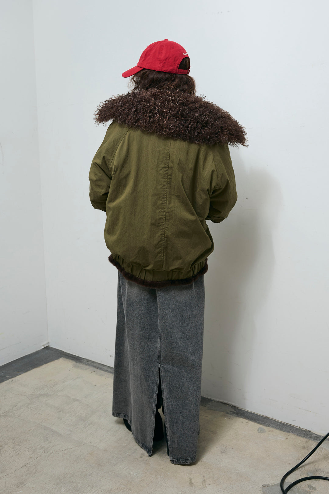 [予約/SET]ボア襟ジップブルゾン+オーセンティックデニムSK(2set)