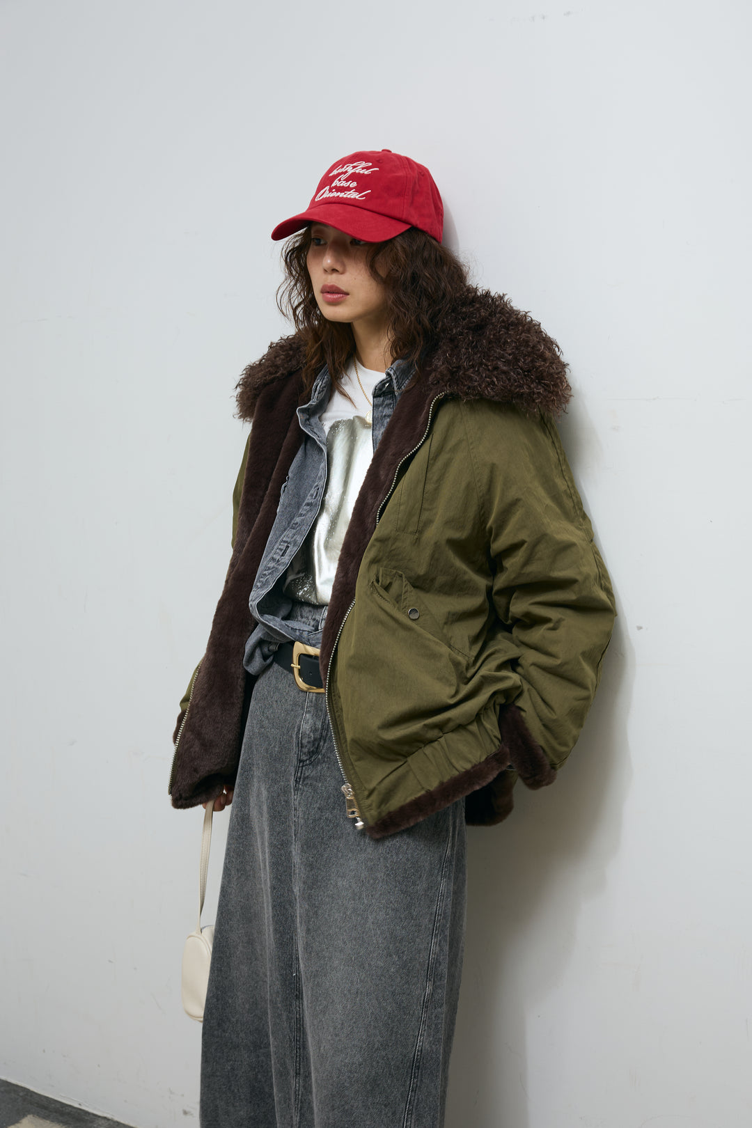 [予約/SET]ボア襟ジップブルゾン+オーセンティックデニムSK(2set)