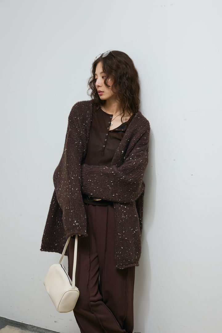 [予約/SET]ネップモールミドルカーディガン+ストレート裏毛パンツ(2set)