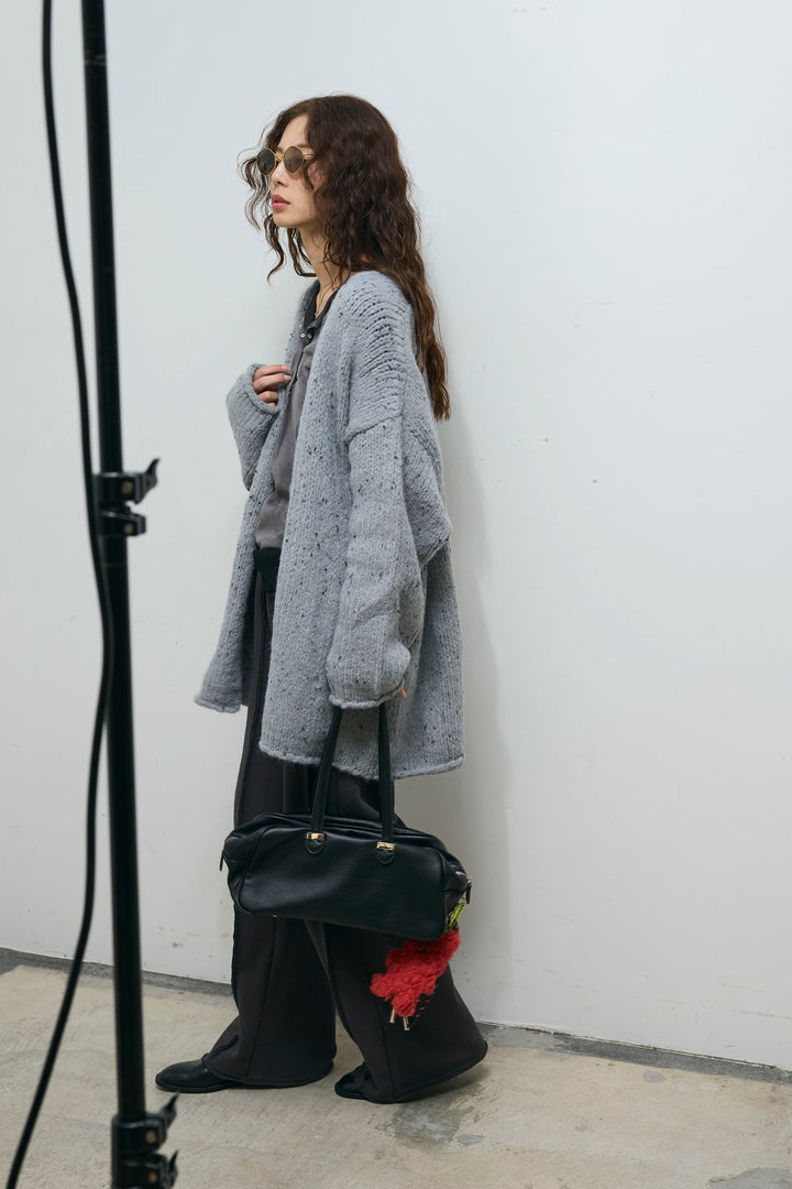 [予約/SET]ネップモールミドルカーディガン+ストレート裏毛パンツ(2set)