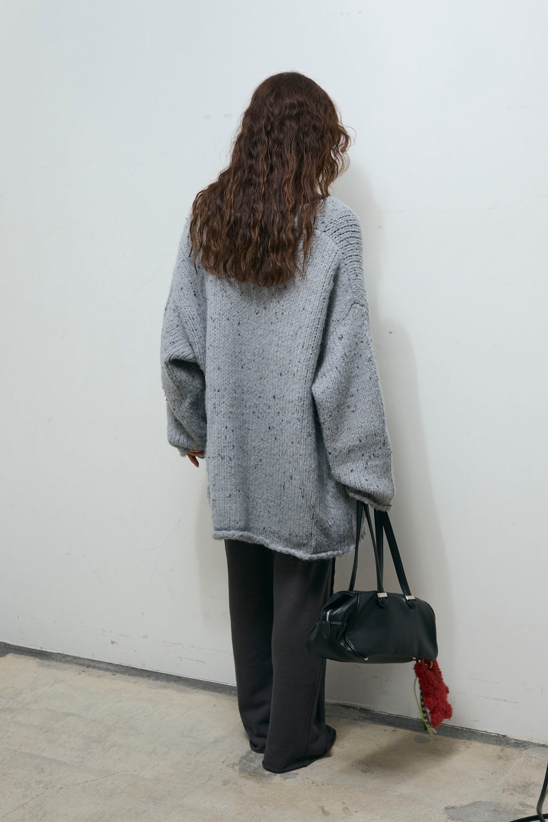 [予約/SET]ネップモールミドルカーディガン+ストレート裏毛パンツ(2set)