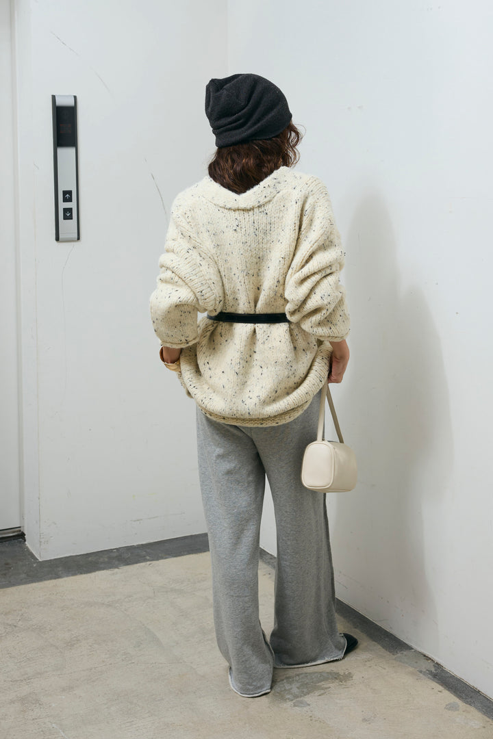 [予約/SET]ネップモールミドルカーディガン+ストレート裏毛パンツ(2set)