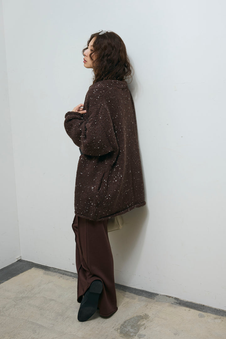 [予約/SET]ネップモールミドルカーディガン+ストレート裏毛パンツ(2set)