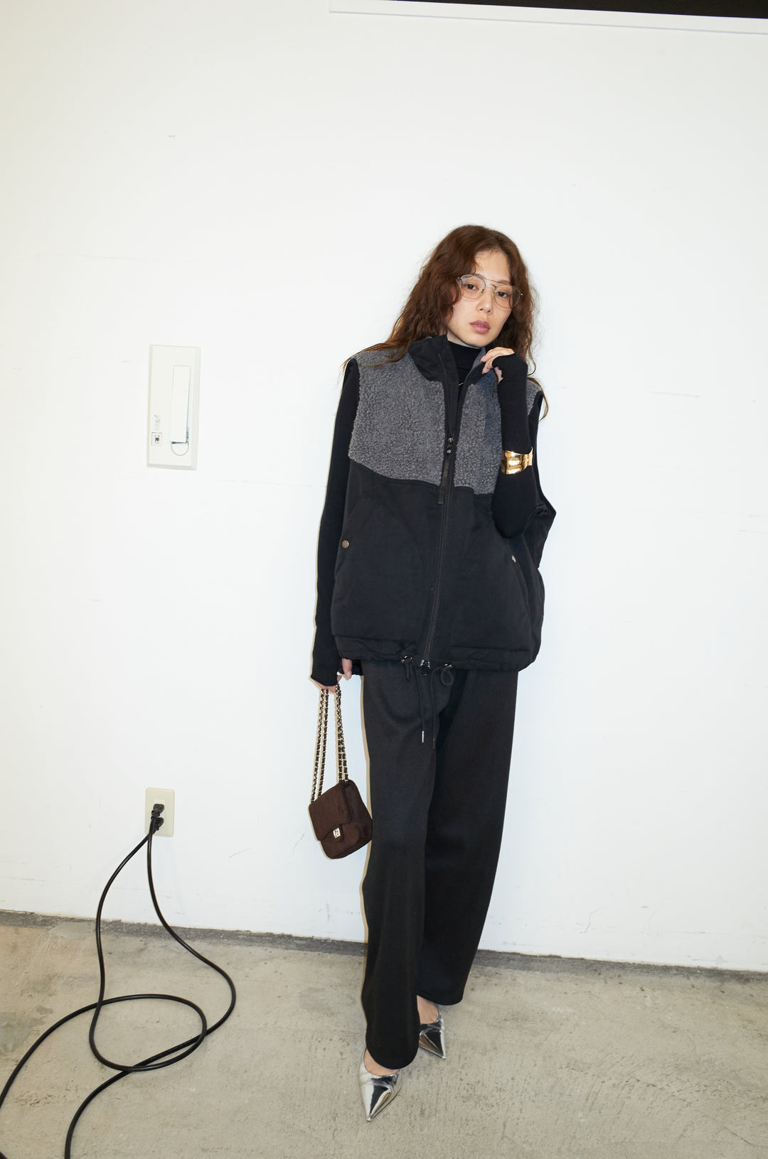 [予約/SET]ボア切替中綿ベスト+ダンボールニットパンツ(2set)