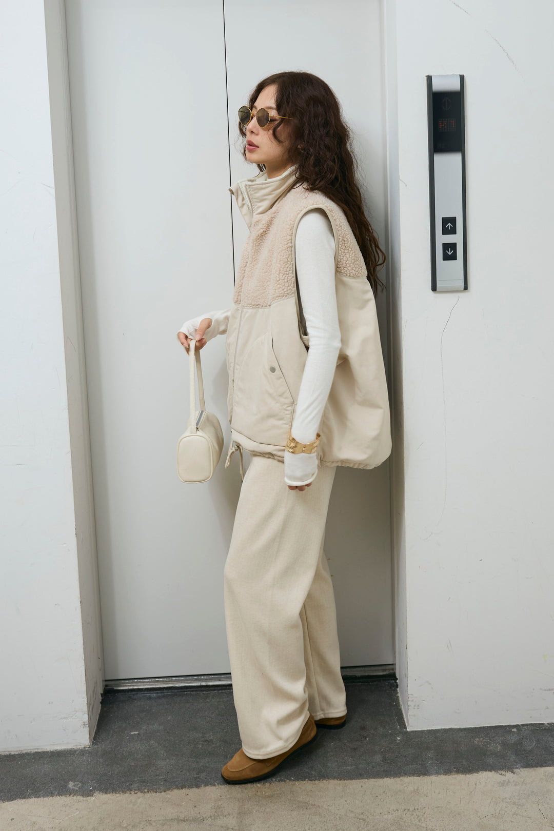 [予約/SET]ボア切替中綿ベスト+ダンボールニットパンツ(2set)