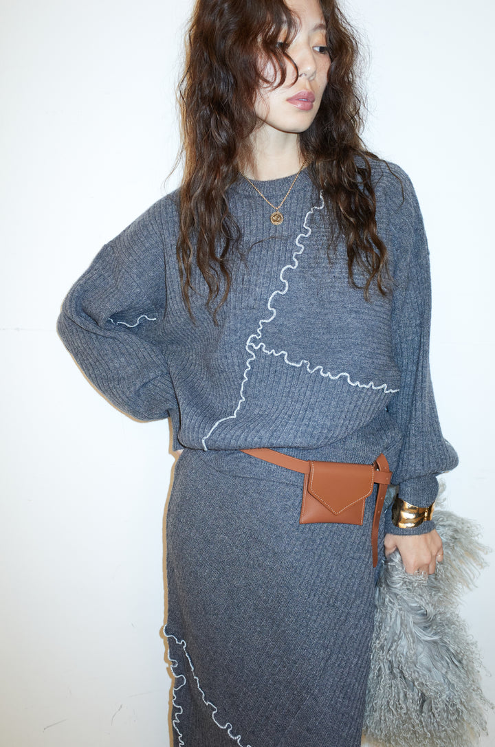 [予約/SET]ランダムメローニット+ランダムメローニットスカート(2set)