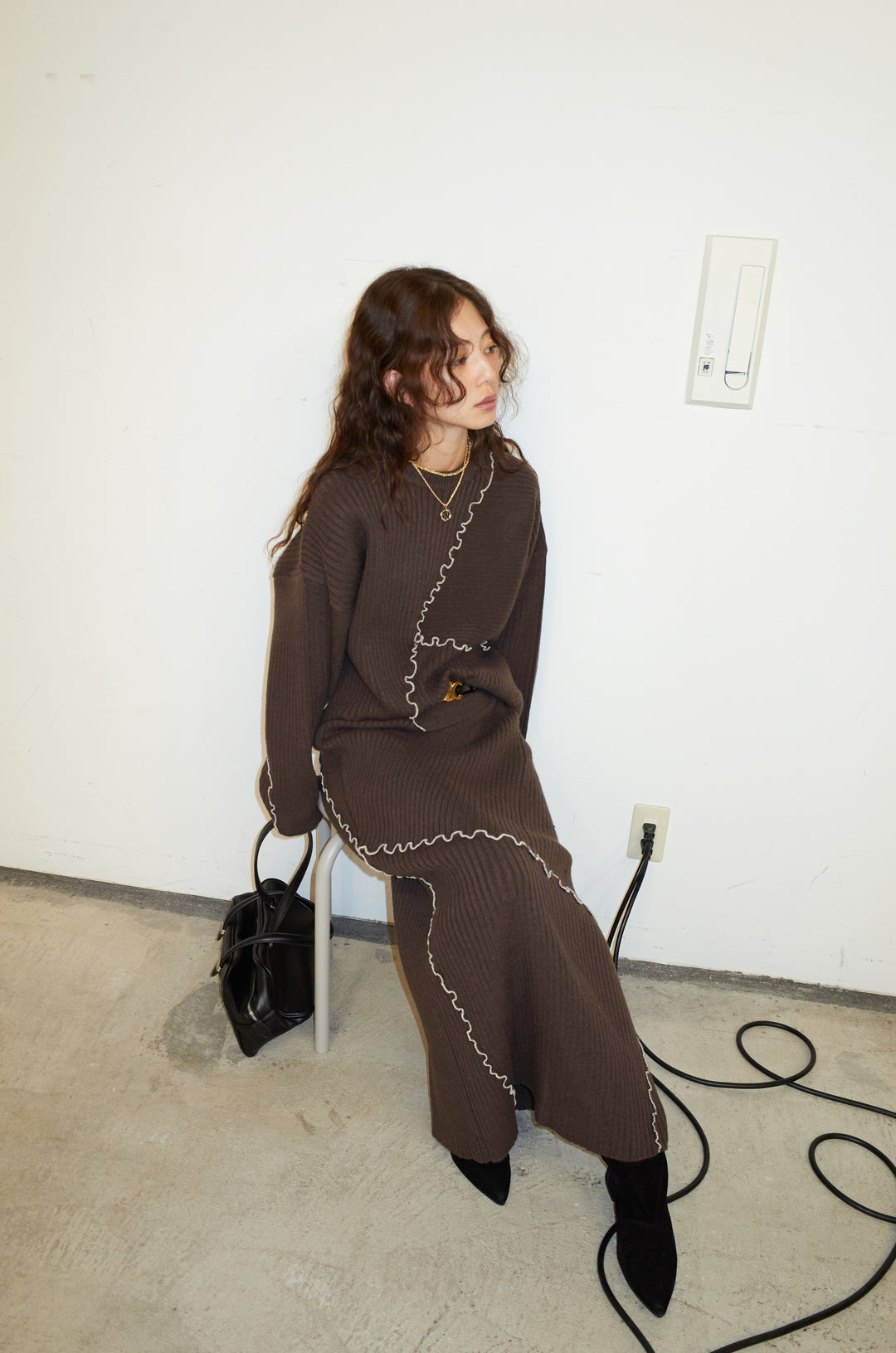 [予約/SET]ランダムメローニット+ランダムメローニットスカート(2set)