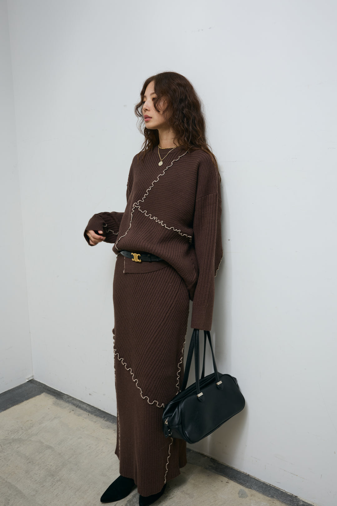 [予約/SET]ランダムメローニット+ランダムメローニットスカート(2set)