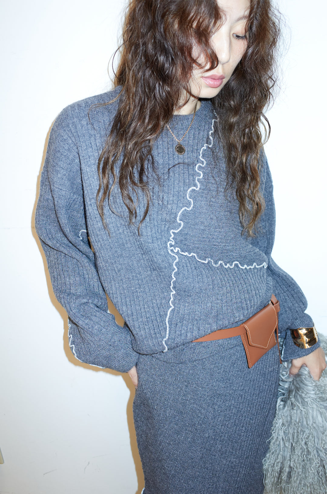 [予約/SET]ランダムメローニット+ランダムメローニットスカート(2set)