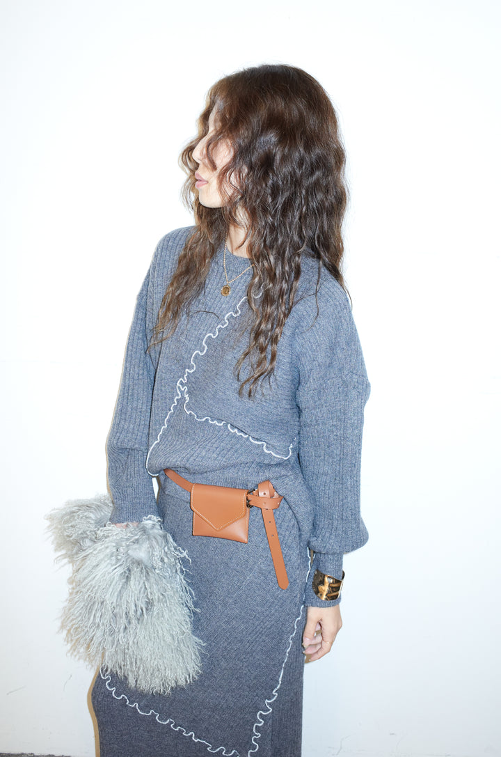 [予約/SET]ランダムメローニット+ランダムメローニットスカート(2set)