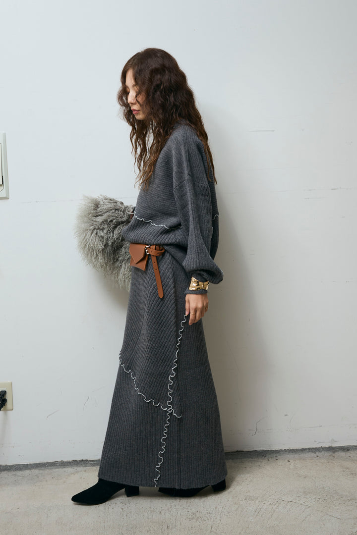 [予約/SET]ランダムメローニット+ランダムメローニットスカート(2set)