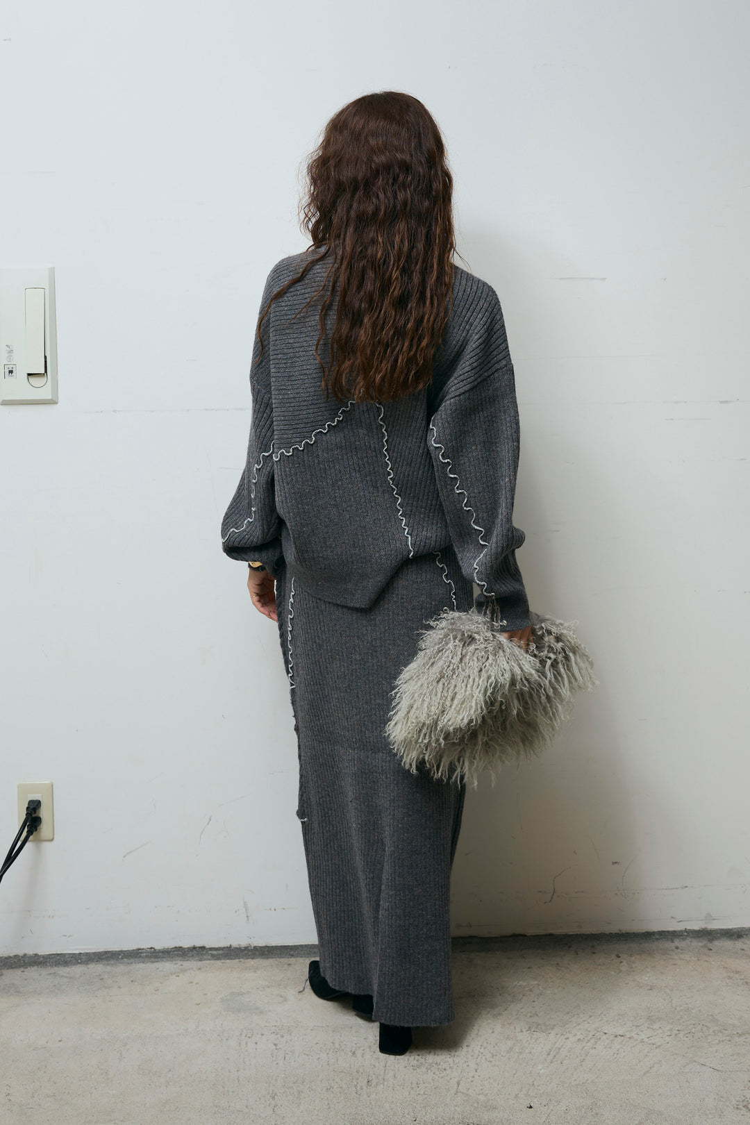 [予約/SET]ランダムメローニット+ランダムメローニットスカート(2set)