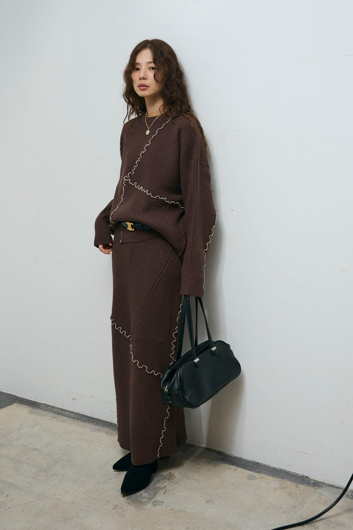 [予約/SET]ランダムメローニット+ランダムメローニットスカート(2set)