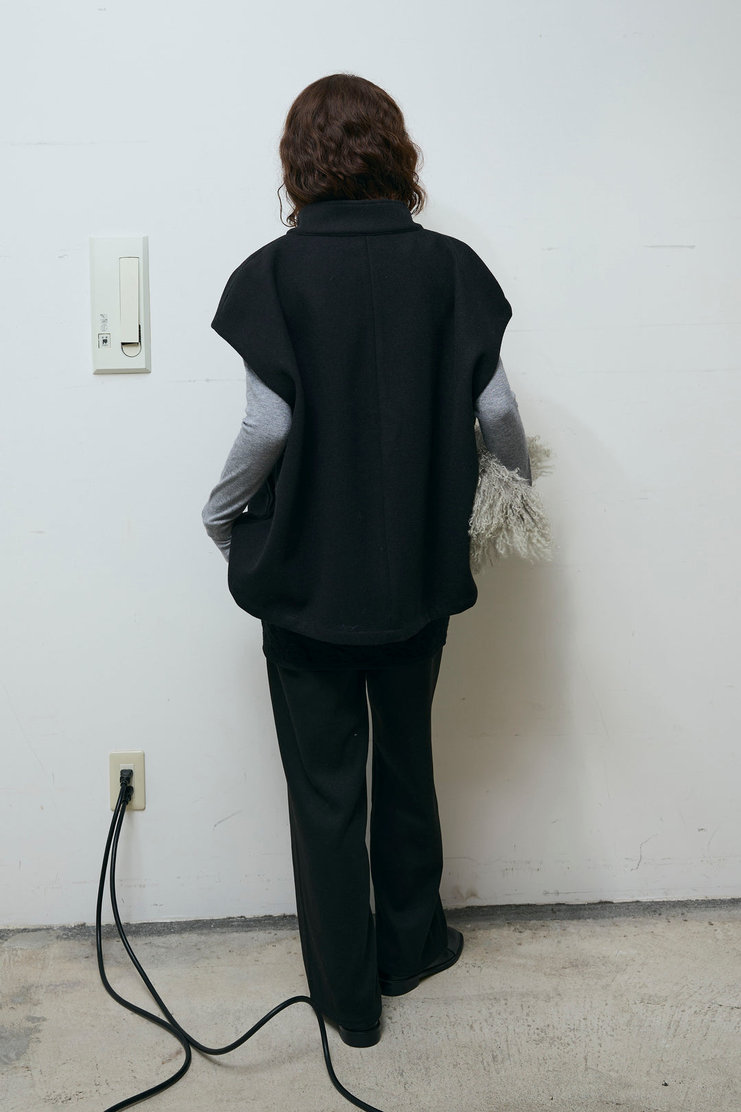 [予約/SET]ウールライクスタンドカラーベスト+アンゴラタッチフィンガーホールタートルニット+ダンボールニットパンツ(3set)