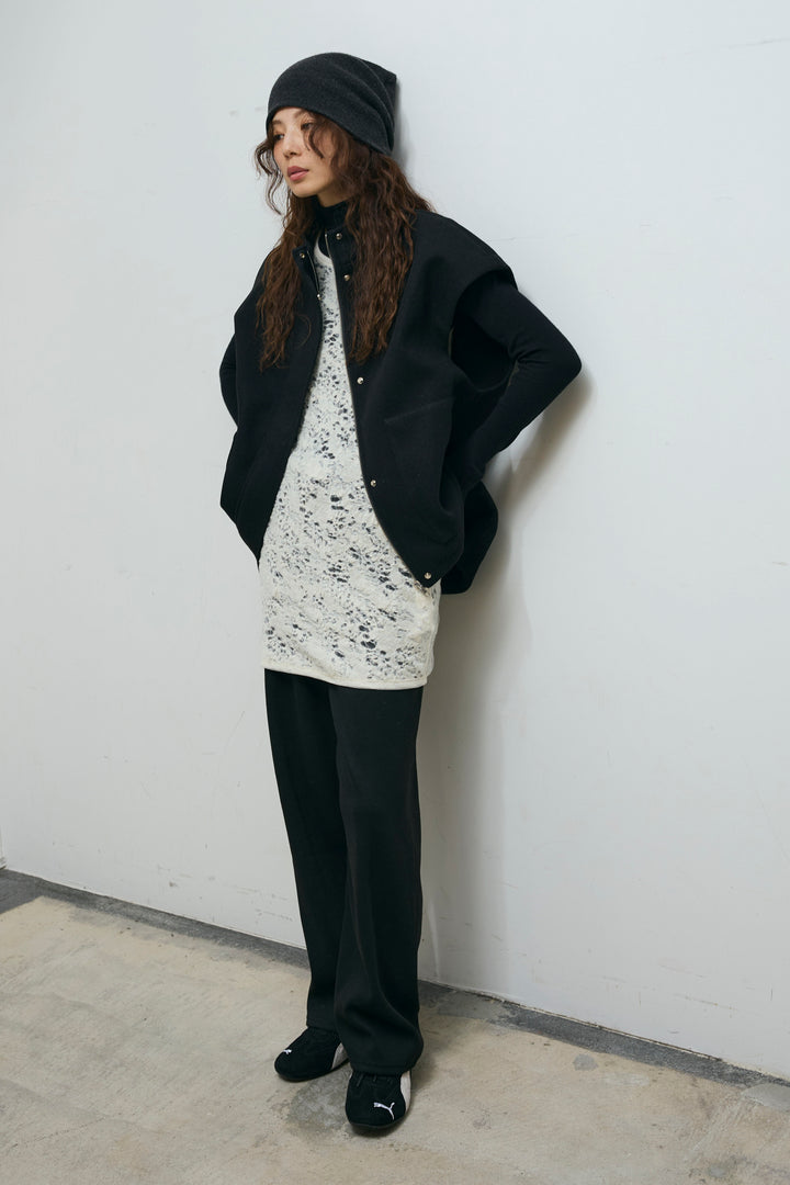 [予約/SET]ウールライクスタンドカラーベスト+アンゴラタッチフィンガーホールタートルニット+ダンボールニットパンツ(3set)