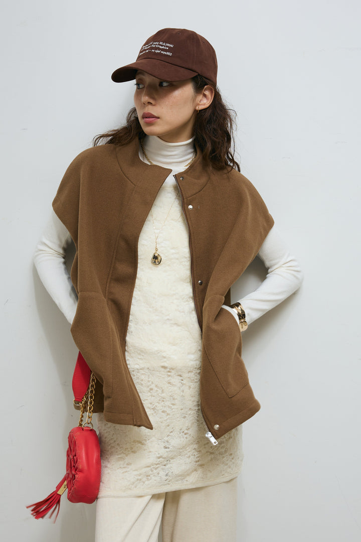 [予約]ウールライクスタンドカラーベスト