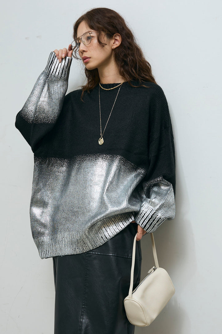 [予約]箔プリントオーバーサイズプルオーバー