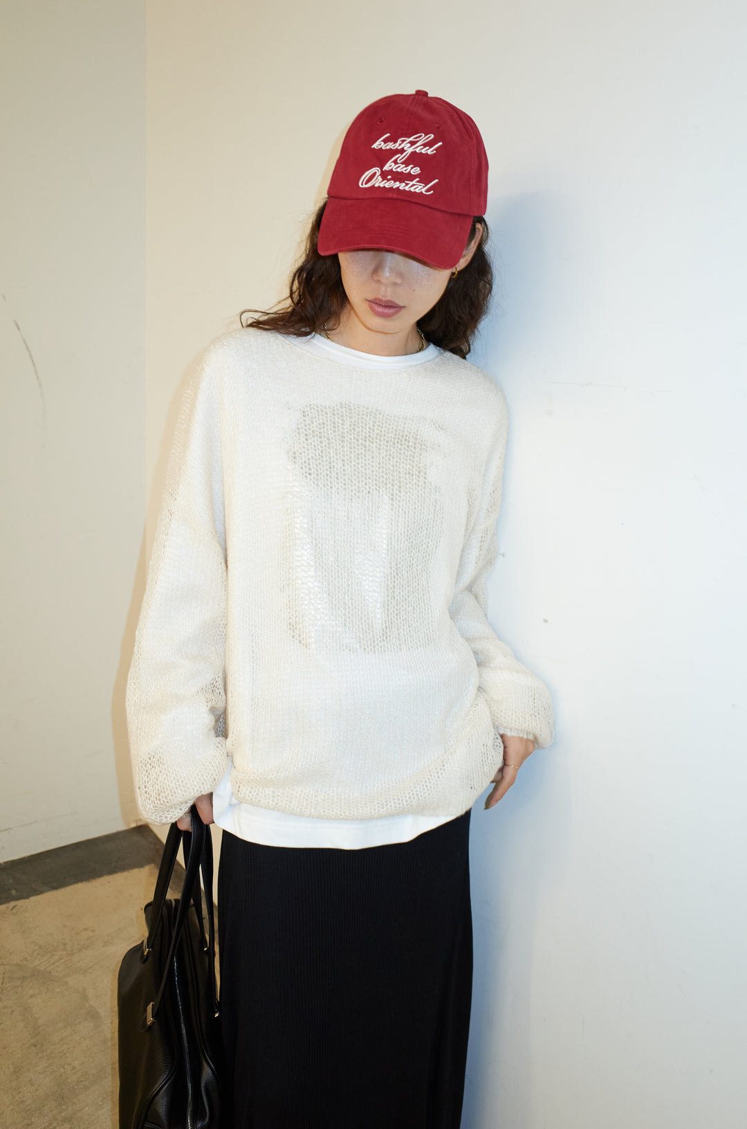 [予約/SET]ローゲージシアー ニット+切り替えリブニットロングスカート(2set)