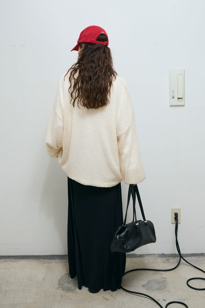 [予約/SET]ローゲージシアー ニット+切り替えリブニットロングスカート(2set)