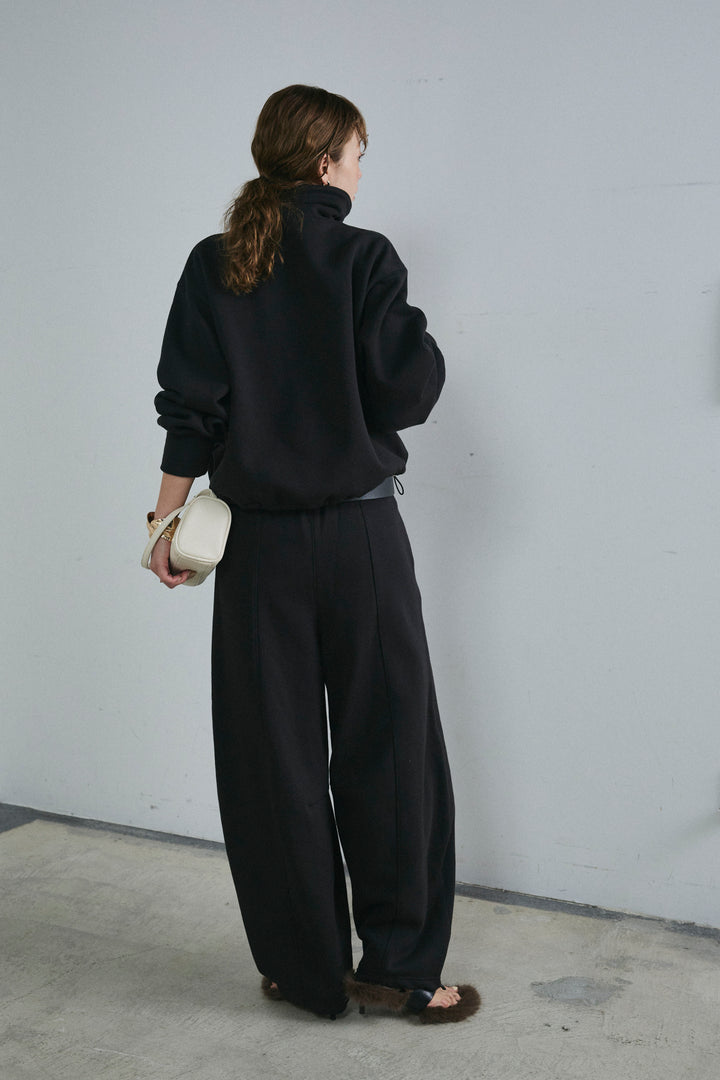 [予約/SET]ハーフジップ裏起毛トップス+裏起毛カーブパンツ(2set)