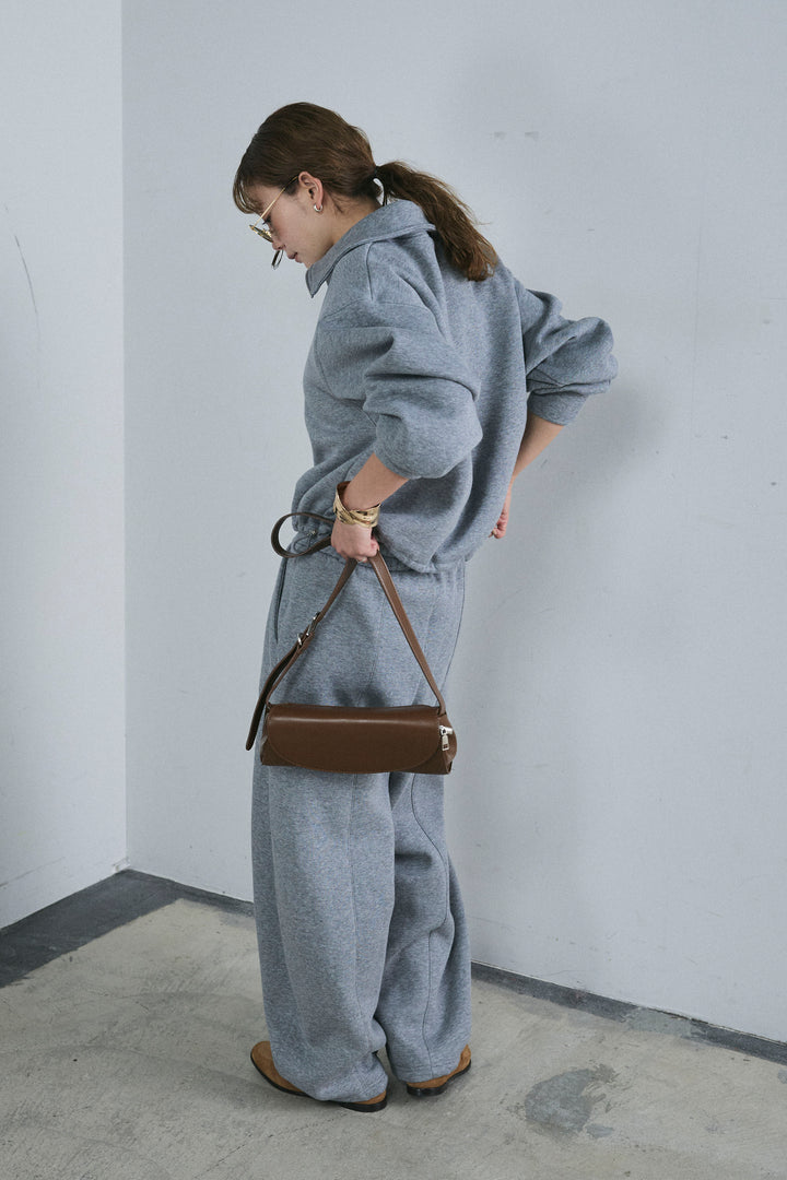 [予約/SET]ハーフジップ裏起毛トップス+裏起毛カーブパンツ(2set)