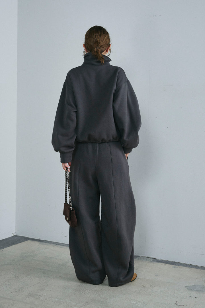 [予約/SET]ハーフジップ裏起毛トップス+裏起毛カーブパンツ(2set)