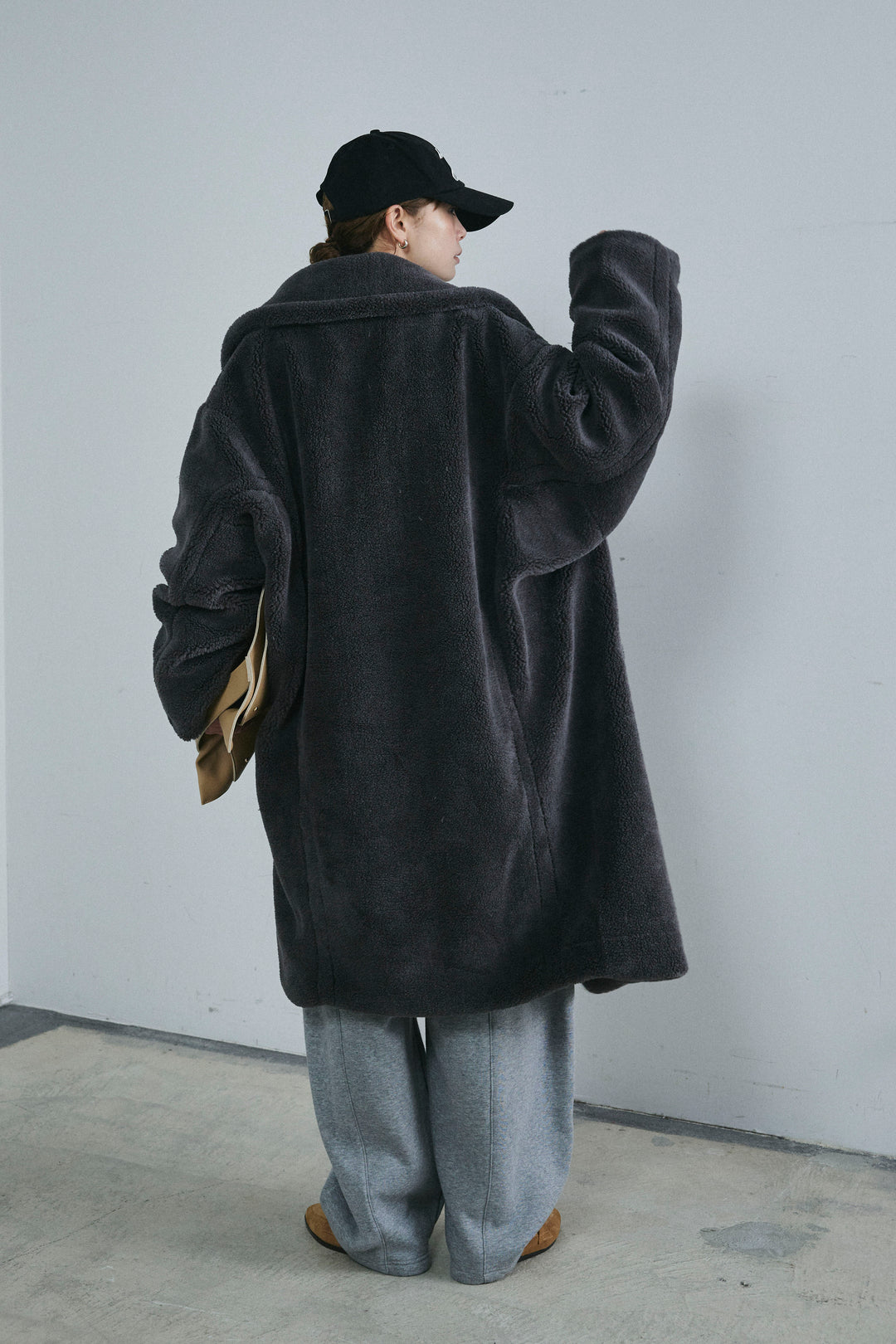 [予約/SET]テディロングコート+裏起毛カーブパンツ(2set)