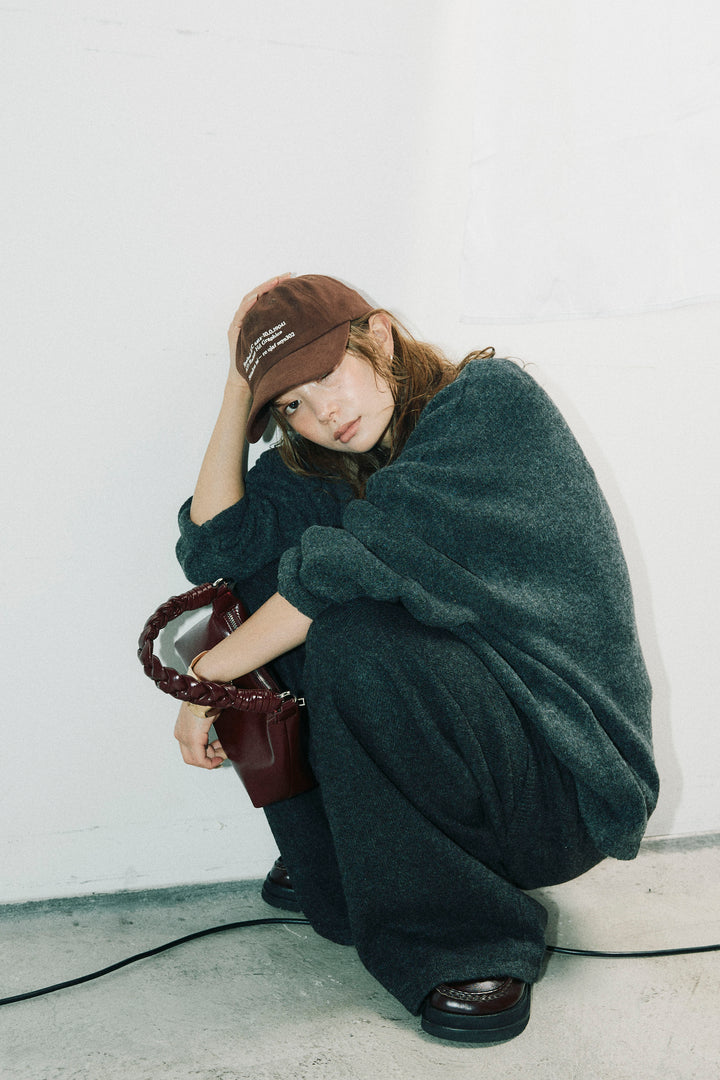 [予約/SET]バックレースアップニット+レイヤードニットパンツ(2set)