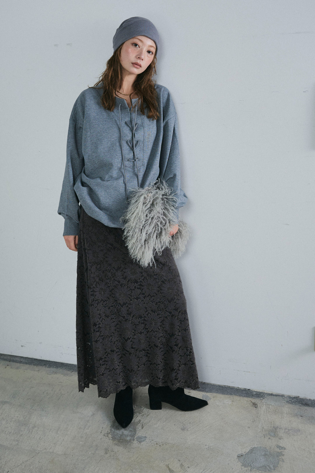 [予約/SET]レースアップスウェットPO+ソフトファブリックレースSK(2set)